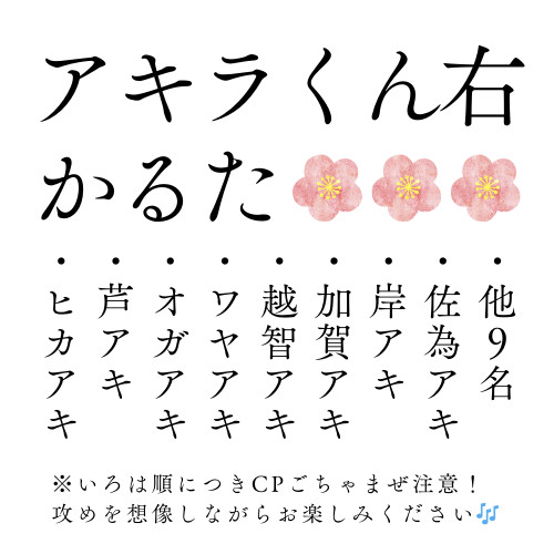 アキラくん右かるた(※文字のみ)