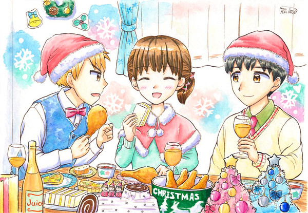 3人でクリスマスパーティー