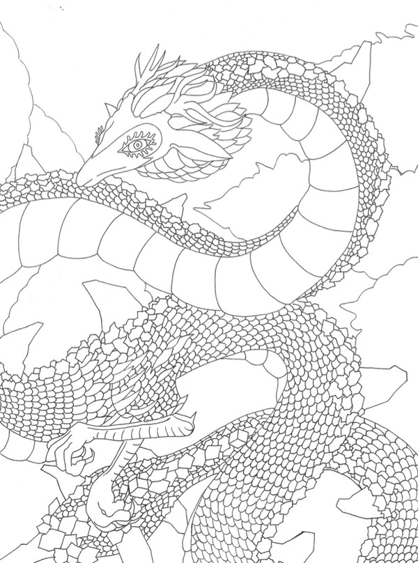 年賀状イラスト(白龍)