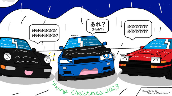 クリスマスを楽しむ大輔、カーター、リョウハル。