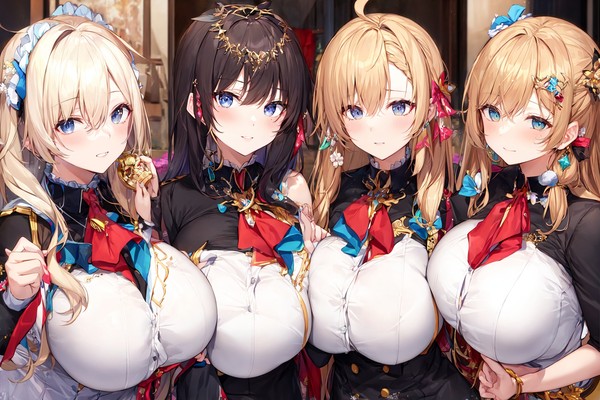 Four big boobs