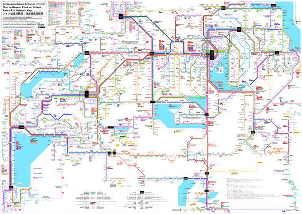 スイス鉄道路線図 2024