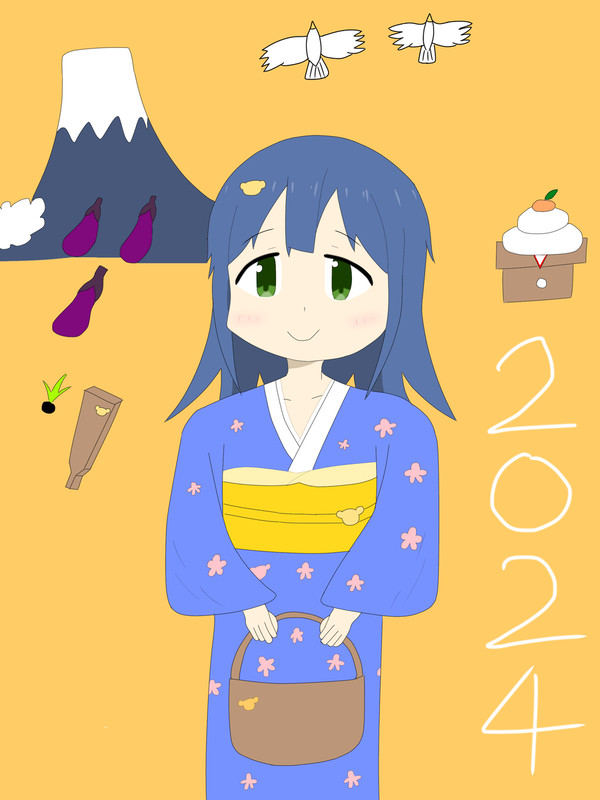 お正月なゆたんと過去の巫女さんなゆたん