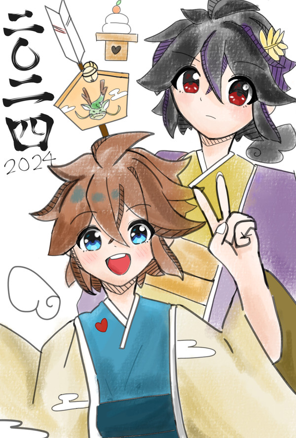 ピトブラ正月絵