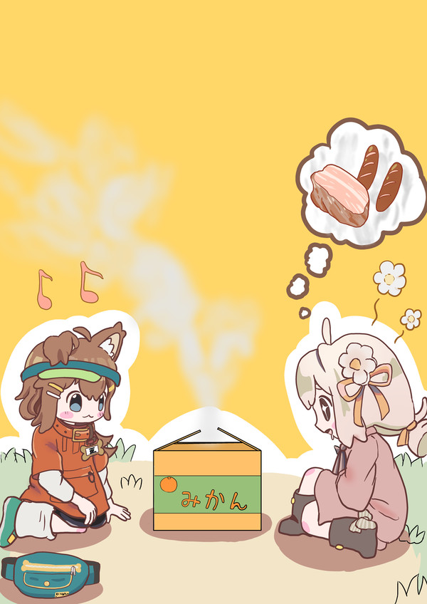 燻製を作るみなほしちゃんとまめひなた