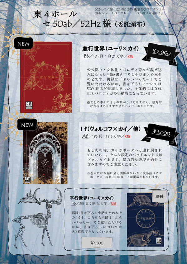 【1/28ベイ魂よ永遠に！】委託頒布のお品書き
