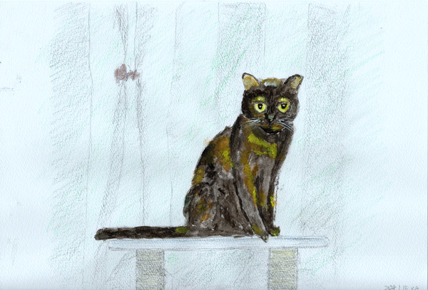 絵「サビ猫」