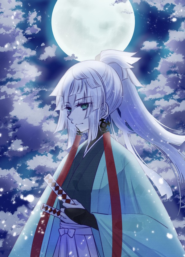 月が見ている。