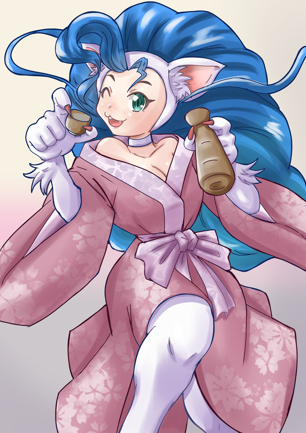 着物を着たフェリシア