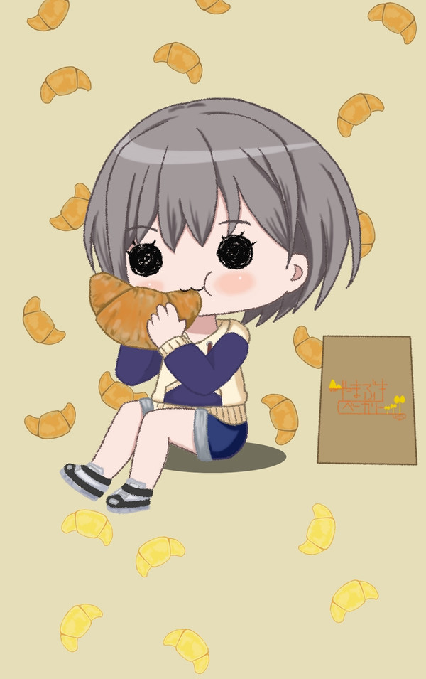 パンを食べる燈