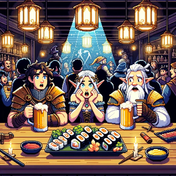 酒場で寿司
