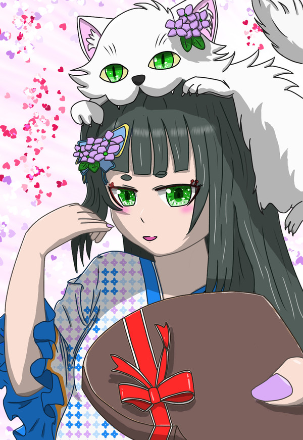 チョコレートを渡すまりまり