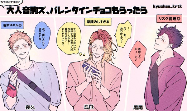 大人音駒ズ、チョコ貰ったら