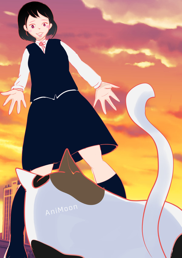 おいで猫ちゃん！一緒に帰ろ！
