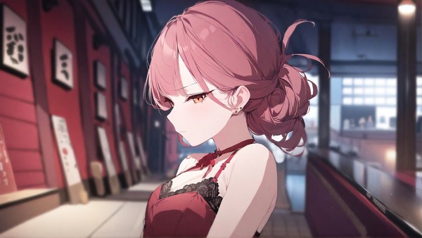 ドレスを着てきたが、百鬼夜行デートとなってしまい不貞腐れるアル