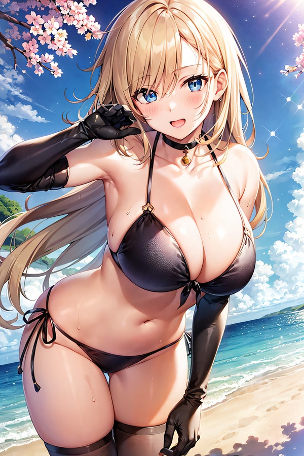 【AIドルデビュー！！】金髪ロング 水谷エリカ　黒ビキニ