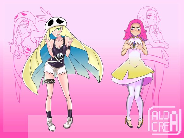 Bodyswap Lusamine and Team Skull