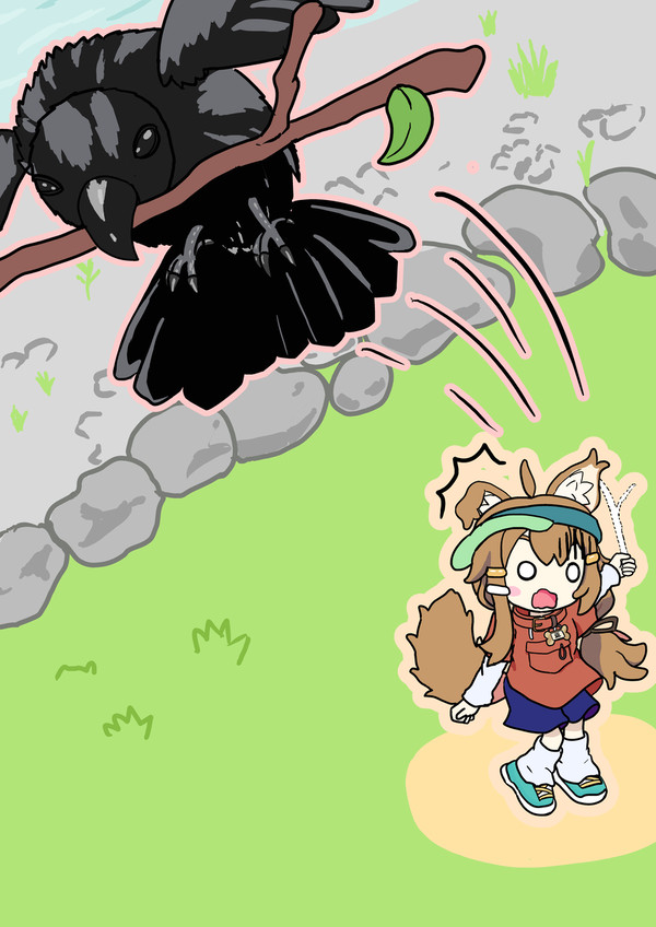 いいかんじの木の枝を盗られたまめひなた
