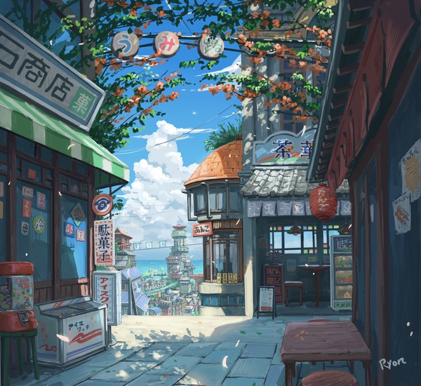 海の見える路地