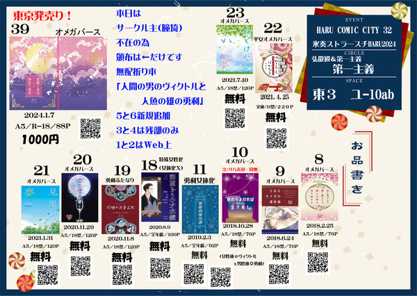 ３月１７日の氷奏ストラースチ HARU 2024（東京）のお品書