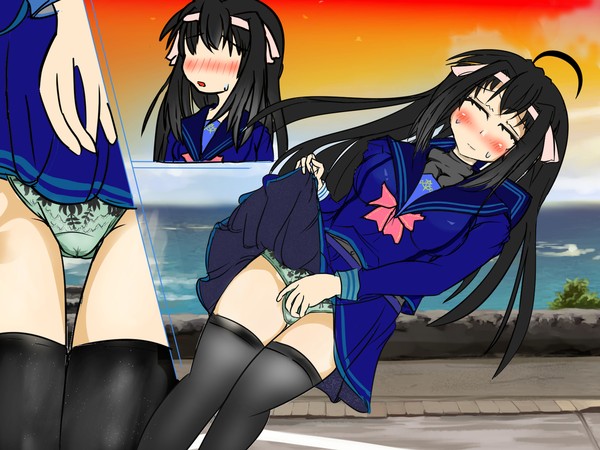 浜辺にて露出