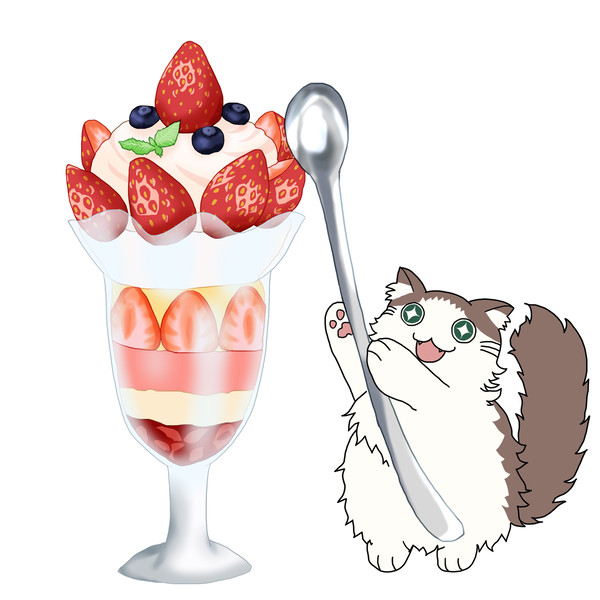 ウキねことパフェ