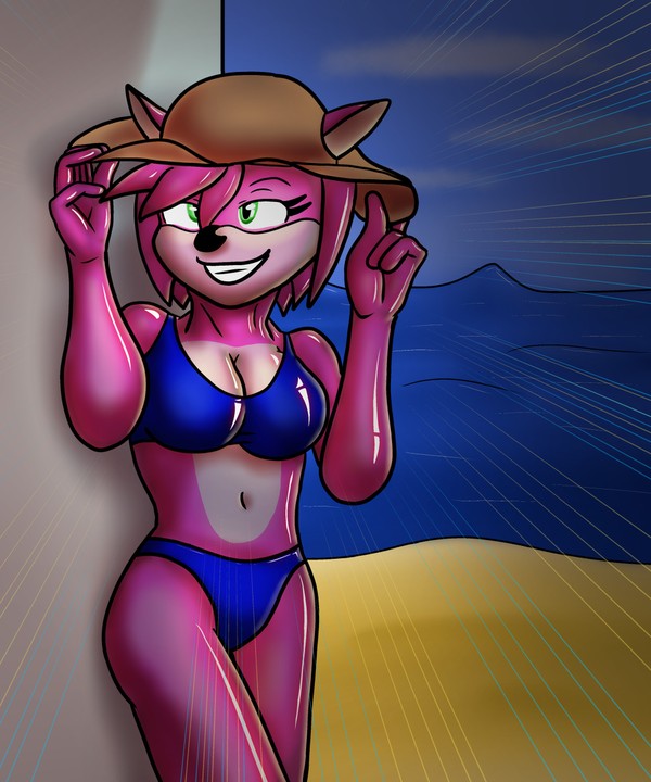 Amy Rose on the beach