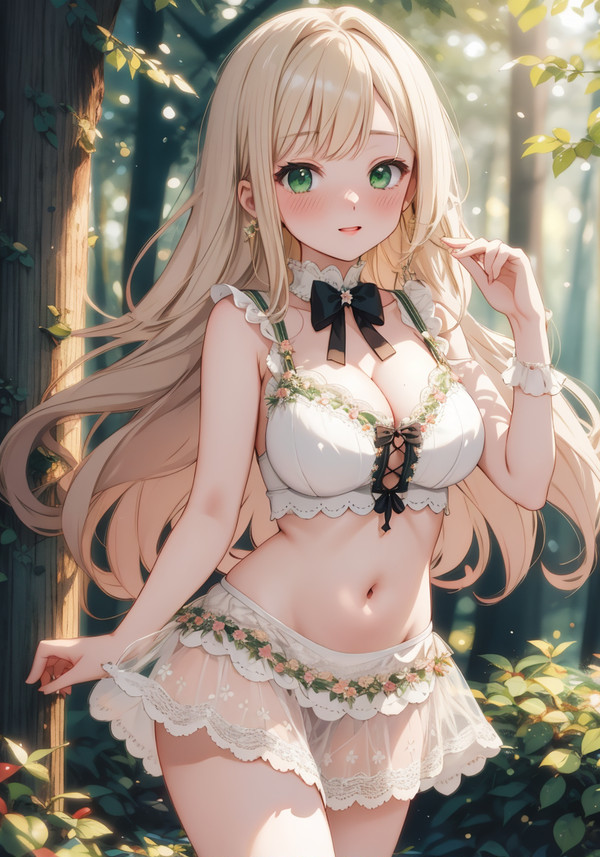 緑目白ドレスの子