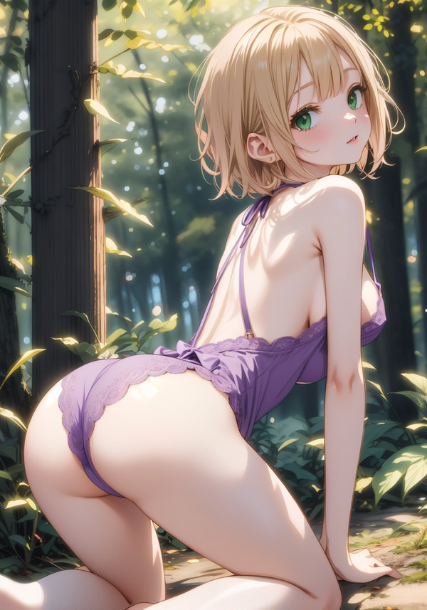 緑目紫romperの子