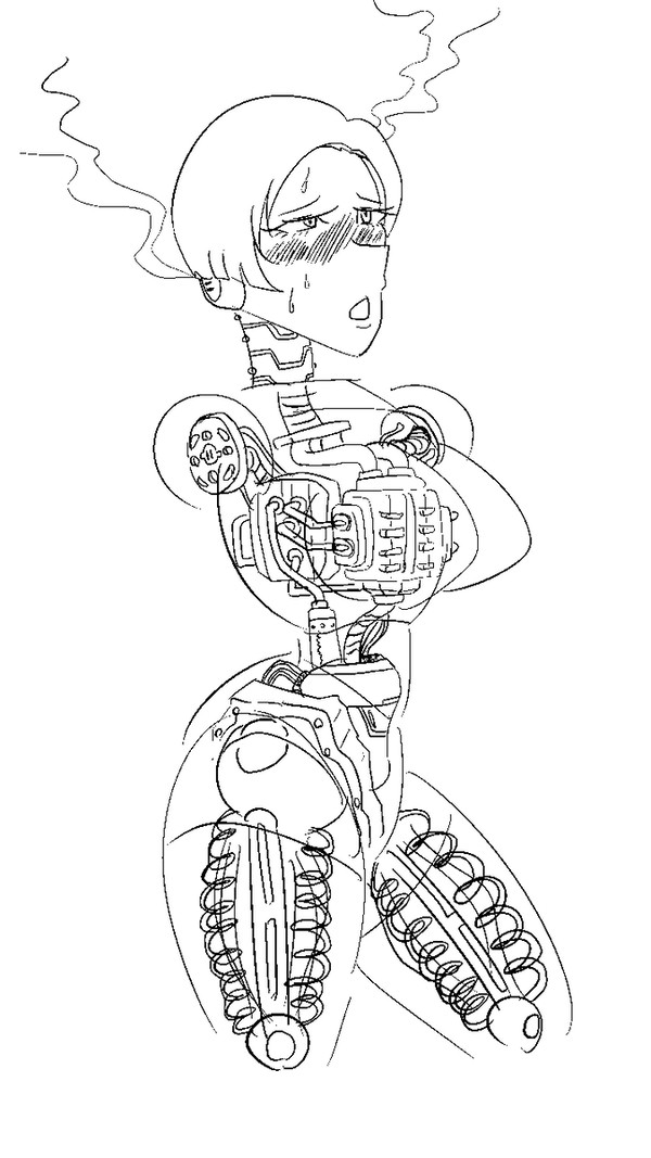 ボディ丸見えロボ娘