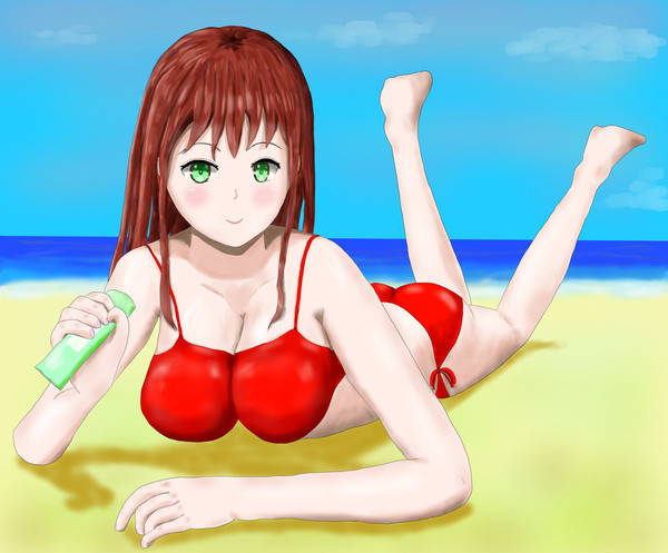 砂浜にて