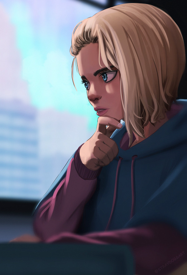 Gwen stuck in a thought