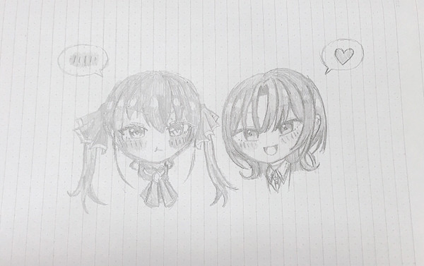 休憩の合間に描いた青マリ