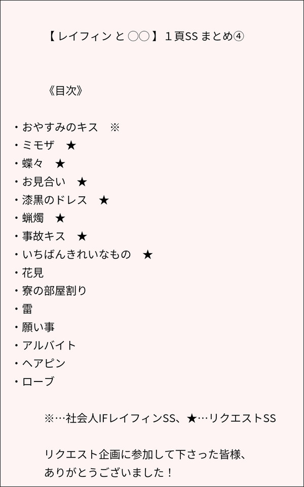 【 レイフィン と ◯◯ 】１頁SS まとめ④