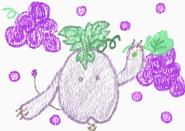 ひっつきマンドラゴラ日記『ぶどうもち』
