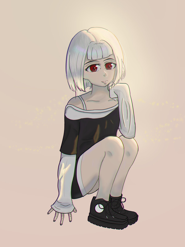夕阳下的少女