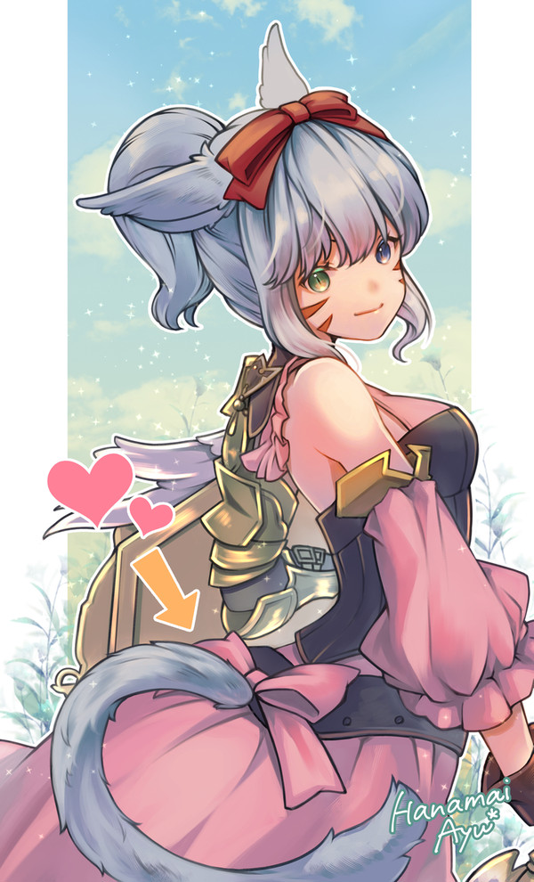 ネオイシュ装備のミコッテちゃん描きました🎨
