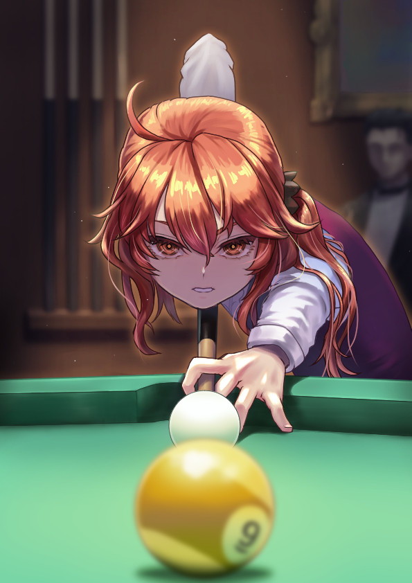 ビリヤードを嗜むお嬢様