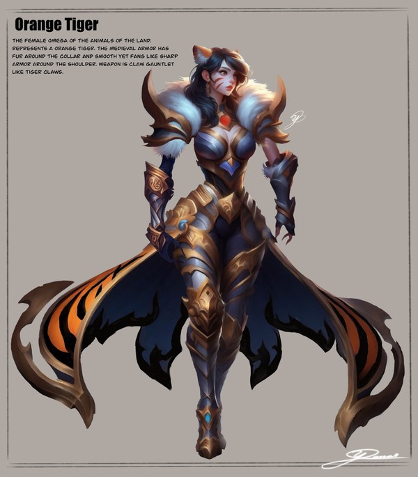 Orange Tiger Armor Design