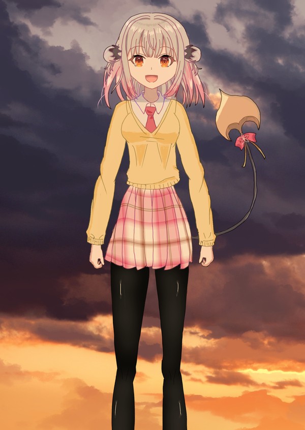 制服verパトラちゃんを描きました。