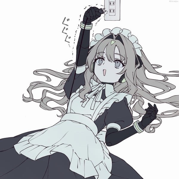 あと一歩が届かず充電切れしたポンコツロボメイドさん