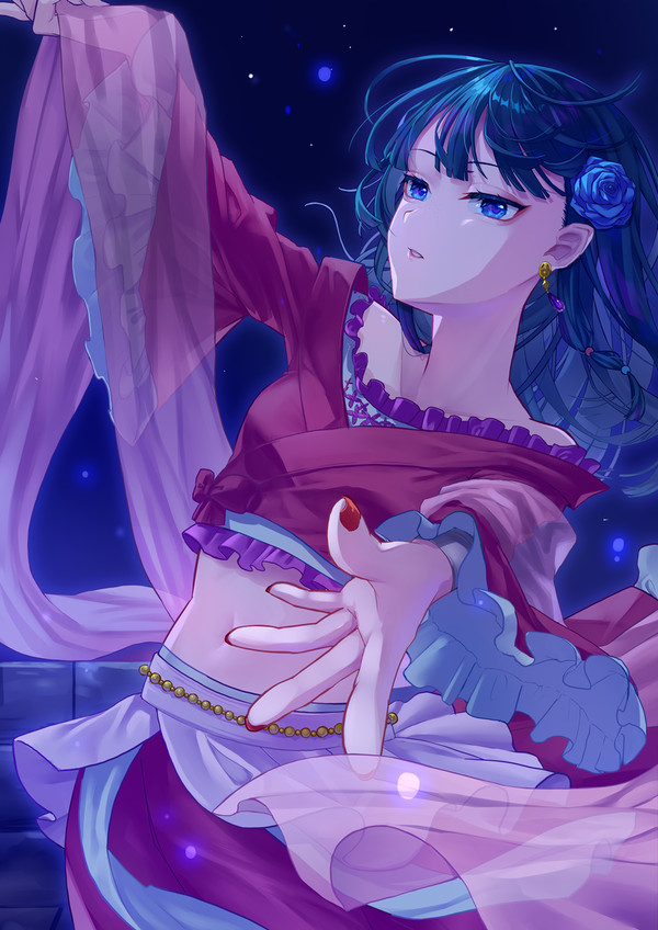 月下の薔薇
