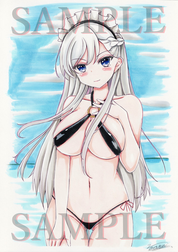 （同人アナログイラスト）ベルファスト（アズレン）