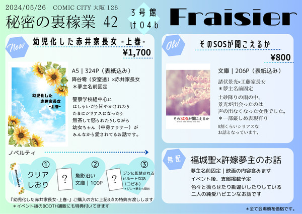 5/26 秘密の裏稼業42 お品書き