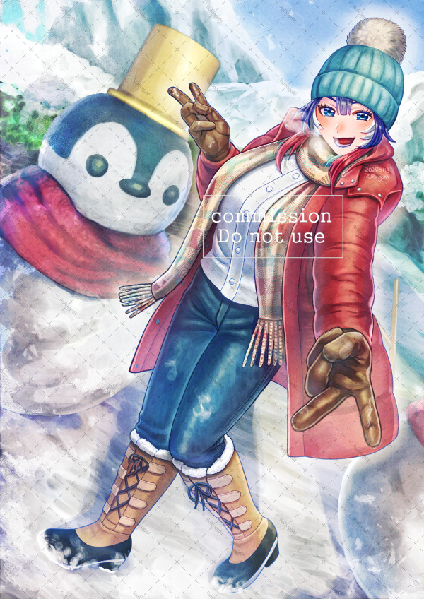 【コミッション】雪だるまと美甘さん