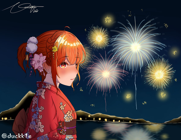 Yukata Festival 🎆🎇 - Anime girl