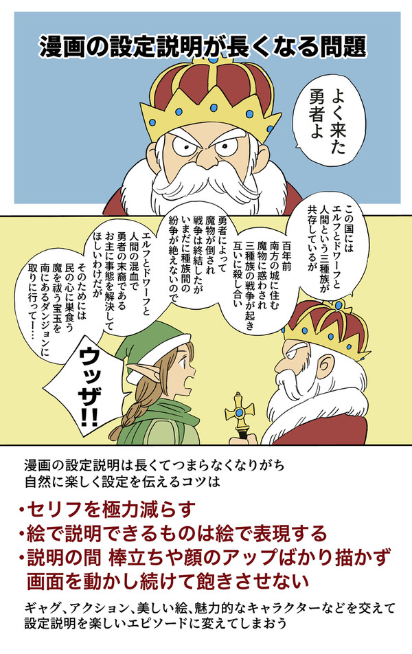 漫画の設定説明が長くなる問題