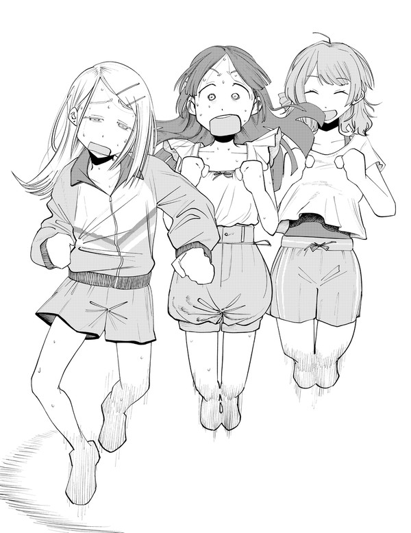 大縄跳びする補修組