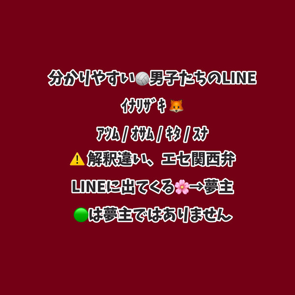 分かりやすいHQ男子たち🦊