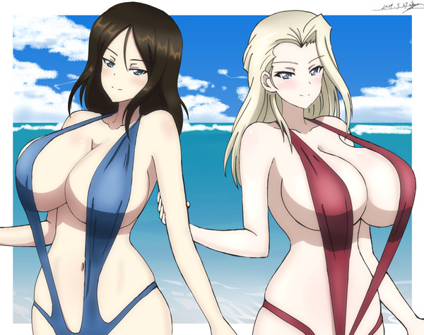 ガルパン410_水着ノンナ・クラーラ_(skebリク)